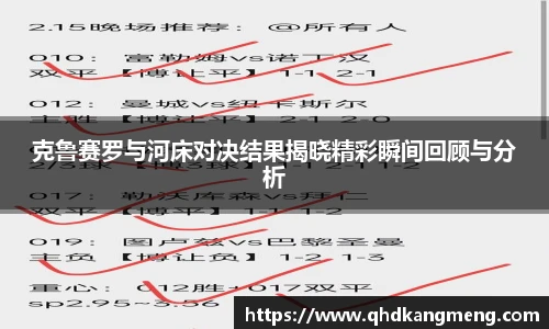 克鲁赛罗与河床对决结果揭晓精彩瞬间回顾与分析